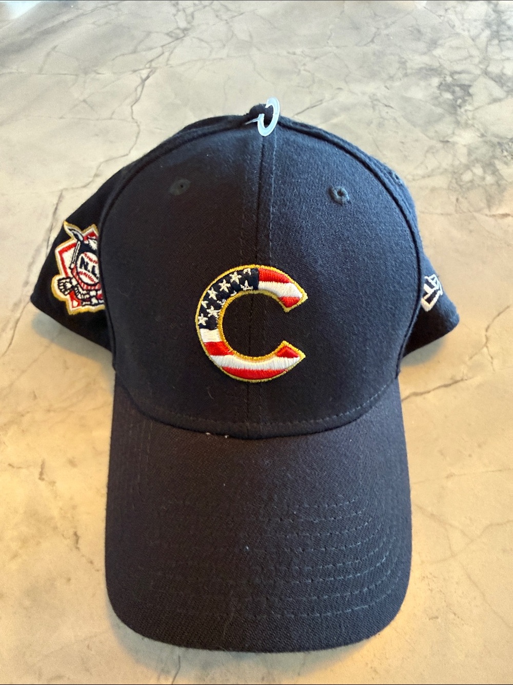 New Era Navy Baseball Cap with American Flag 'C' Patch
